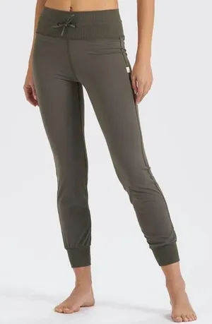 VUORI Drawstring Waist DAILY JOGGERS in Oregano Olive Green Large thumbnail 1