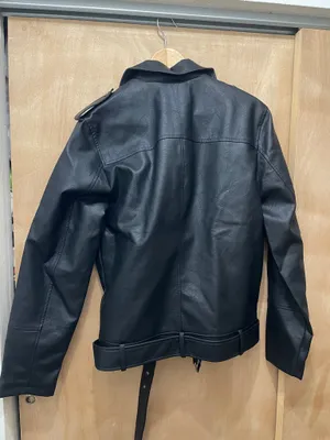 Fahsyee Faux Leather Jacket Women - Black Motorcycle Short Coat Moto Biker Blazer jacket brand new size medium thumbnail 7