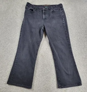 Lauren Jeans Co Ralph Lauren Womens Jeans 14 Black Classic Cowboy Bootcut Denim thumbnail 1
