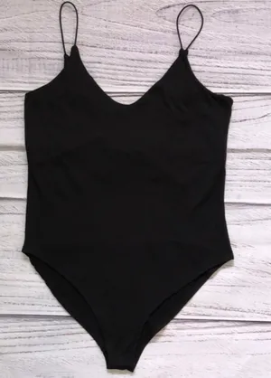 Gaze Black Spaghetti Strap Bodysuit thumbnail 3