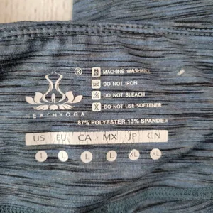 HEATHYOGA Women's Blue Heathered Leggings Pockets Size L Polyester Spandex‎ thumbnail 7