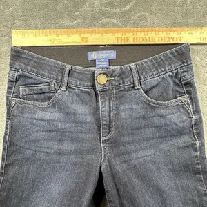 Democracy Ab Solution Bootcut Jeans Womens 10 Stretch Distressed Rips Boho Dark thumbnail 5