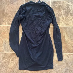 Skims Smooth Layers Deep Plunge Mini Dress Obsidian Size Large thumbnail 6