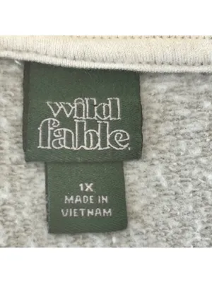 Wild Fable 1X Beige Half-Zip Sweatshirt 87t thumbnail 6