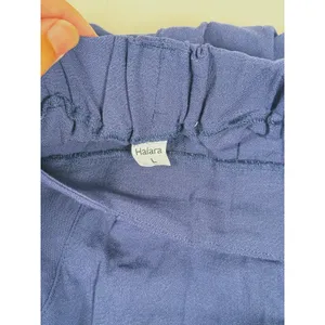 Halara High Waisted Trouser Shorts Size Large Navy Blue Pleated Preppy Coastal thumbnail 5