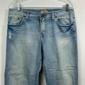 BKE Denim Light Wash Distressed Cropped Straight Leg Jeans Size 10 thumbnail 3