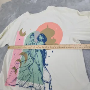 Disney Princesses Tiana Jasmine Sketch Colors Cream Long Sleeve T Shirt Sz Large thumbnail 3