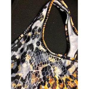 Ethika Womens Animal Print Racerback Sports Bra Multicolor Gold Black XL‎ thumbnail 2