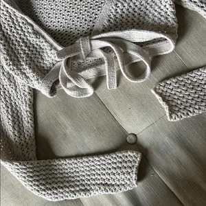 L.A Hearts Creme Knit Bolero Front Tie Sweater Size XS thumbnail 6