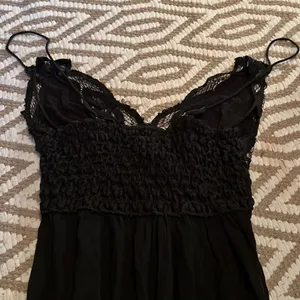 Free people one black lace top‎ mini swing dress xs thumbnail 6
