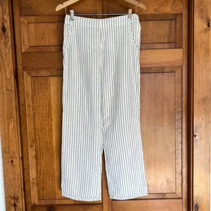 Dee Elly Coastal Chic Striped Cotton Pants thumbnail 3