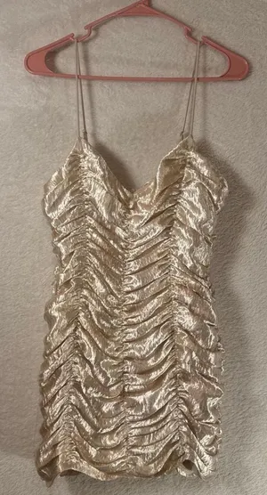 Lucy in the Sky Gold Dress Mini thumbnail 1