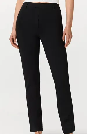 Quince Ultra-Stretch Ponte Straight Leg Pants Black Size M thumbnail 1