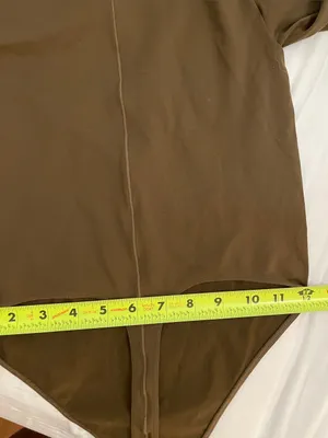 NWT Good American Essential Mock Neck Bodysuit Light Mocha Tan Size 1/2 S/M thumbnail 11