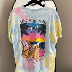 Simply Southern Pastel Tie-Dye Tee in Pink, Blue & Yellow thumbnail 3