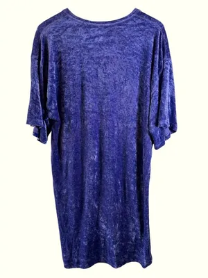 Free People We The Free Luxe Purple Crushed Velvet Oversized Tunic Dress Size L Boho thumbnail 4