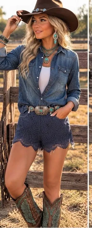 $55 NWT Sewn+Seen denim chambray button up shirt western/rodeo L thumbnail 1