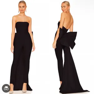 NWT Nookie Reese Black‎ Strapless Bow Jumpsuit Sz XS $289 thumbnail 2