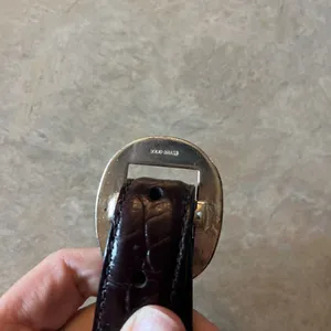 Vintage Brown Leather Belt Bohemian Women’s Size L Brass Buckle India 4002 thumbnail 5