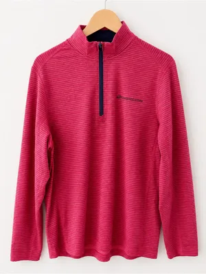 Vineyard Vines Performance 1/4 Zip Pullover Men’s L Pink Stripe Golf Preppy Top thumbnail 1