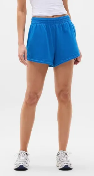 New Athleta M Airy Cotton Terry Shortie Blue Breaker Medium Regular thumbnail 1