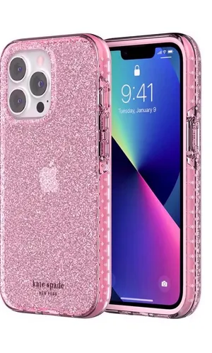Kate Spade New York Defensive Case with MagSafe Pink Glitter 6.1” iPhone 13 Pro thumbnail 1