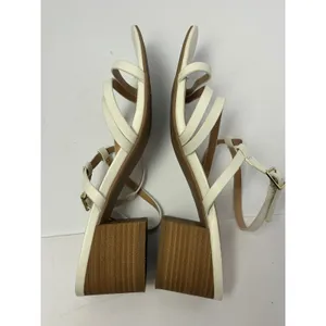 LC Lauren‎ Conrad Womens White Strappy Block Heel Sandals Square Toe Size 9 thumbnail 8