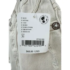 WE THE FREE Now Or Never Denim‎ Shorts Women's Size 31 Ivory NEW Distressed thumbnail 2