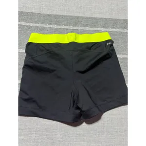 Nike Pro Women Small Black Neon Yellow 3 Inch Inseam Compression Shorts Athletic thumbnail 3