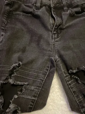 American Eagle Outfitters High Rise Distressed Skinny Jeans thumbnail 4