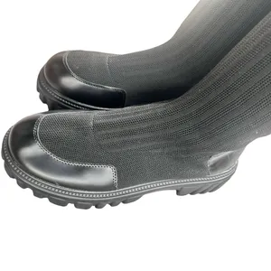 Cuccoo EU 40 Black Knee High Sock Boots Chunky Platform Lug Sole Y2K thumbnail 4