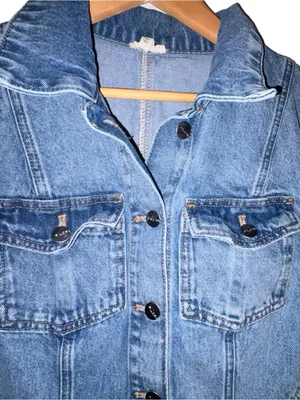 Anthropologie Pilcro Short-Sleeve Denim Button-Front Mini Dress Size 14 thumbnail 6