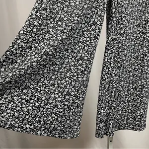 Boho Small Ditsy Floral Daisy Wide Leg 60's Flare Pants Hippie Retro thumbnail 3
