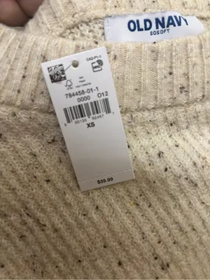 Old Navy Cream Speckled Knit Sweater | Size XS thumbnail 4