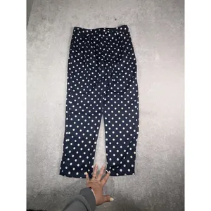 Tuckernuck Conway Pants Womens Navy White Polka Dot High Rise Straight Leg M thumbnail 7