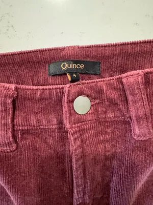 Quince Corduroy Pants Burgundy Straight Leg Organic Cotton 26 Inseam thumbnail 4