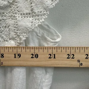 Vtg Women Off Shoulder Dress L White Small‎ Boho Cottagecore Lace Tiered Fairy thumbnail 4