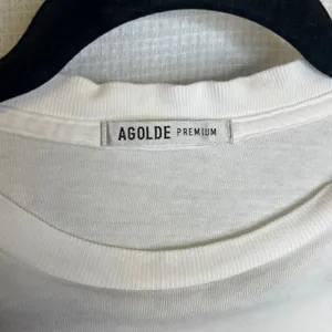 Agolde Premium White Cotton Short Sleeve Cropped Tee Shirt A7012 Women Size S thumbnail 2