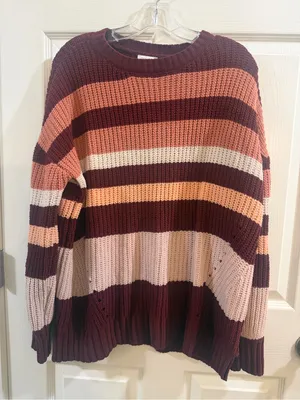 True Craft Striped Chenille Sweater Size 1X thumbnail 1