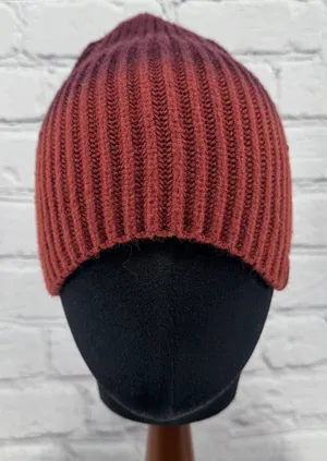 Britt's Knits Double Dip Beanie Rust One Size Hat Ski Cap Red thumbnail 1