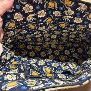 Vera Bradley Paisley Shoulder Bag - Blue, Yellow- Like New Condition thumbnail 5