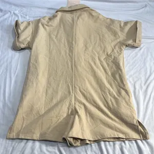 Kittenish vera tan button down romper NWT S Small Fleece thumbnail 10