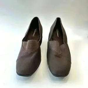 George Heels‎ Womens 6 Comfort Start Loafers Pumps Wedge Black Fabric Slip On thumbnail 2