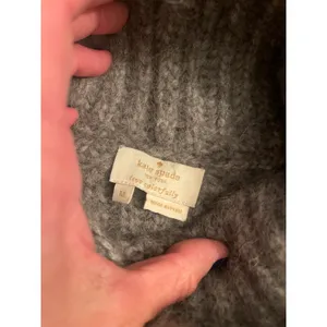 Kate Spade Chunky Knit Alpaca Blend Oversized Turtleneck sweater in grey M thumbnail 3