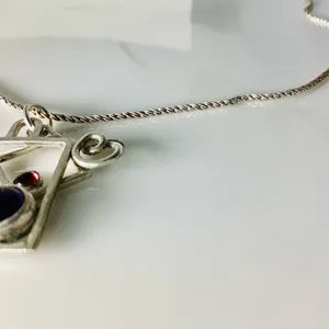 Fashion Square window Charm Necklace Silver thumbnail 3