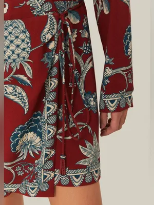 Farm Rio Red Tropical Landing Wrap Mini Dress thumbnail 5