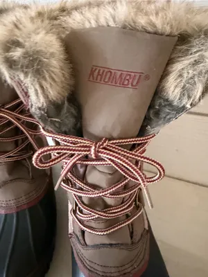 Khombu Northstar Suede Rubber Duck Toe Women's Size 8M Tan Black Snow Boots NEW thumbnail 4