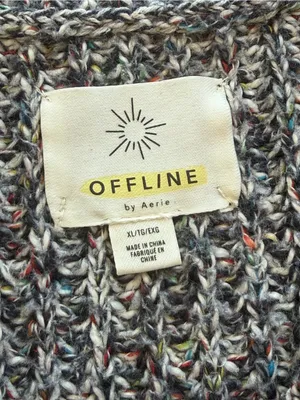 OFFLINE by Aerie Gray Confetti Marled Knit Quarter Zip Sweater XL thumbnail 7