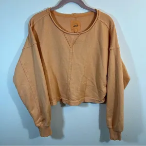 ✨ Aerie Orange Terry Crewneck Sweatshirt XS‎ thumbnail 1