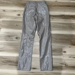Abercrombie and Fitch The 90’s Straight Ultra High Rise Tan Faux Leather 25/0 thumbnail 4